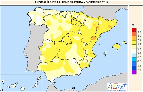 Diciembre de 2019 en España, el tercer diciembre más cálido y húmedo del  siglo XXI | iAgua