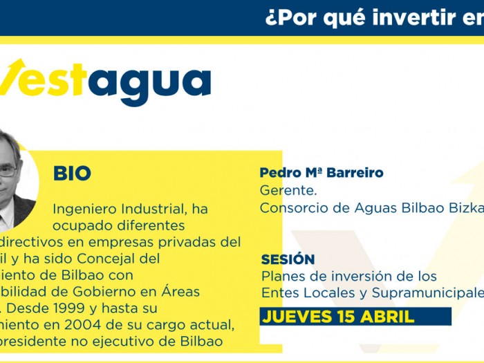Pedro Barreiro pide en INVESTAGUA un esfuerzo tarifario para acometer las  obras necesarias | iAgua